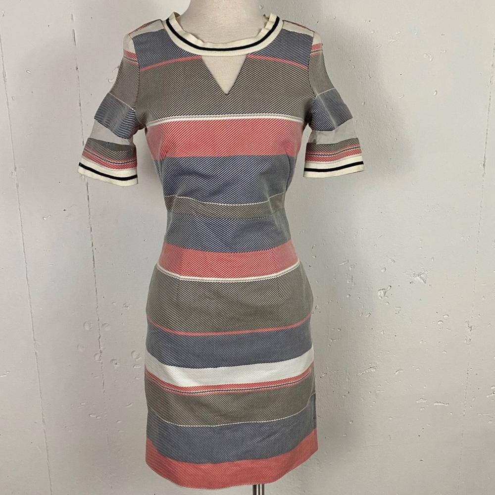 Striped Sheath Dress with Pockets